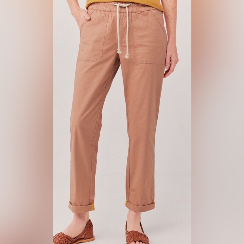 Pact Organic Cotton Daily Twill Pant Clay Peach, Size Small